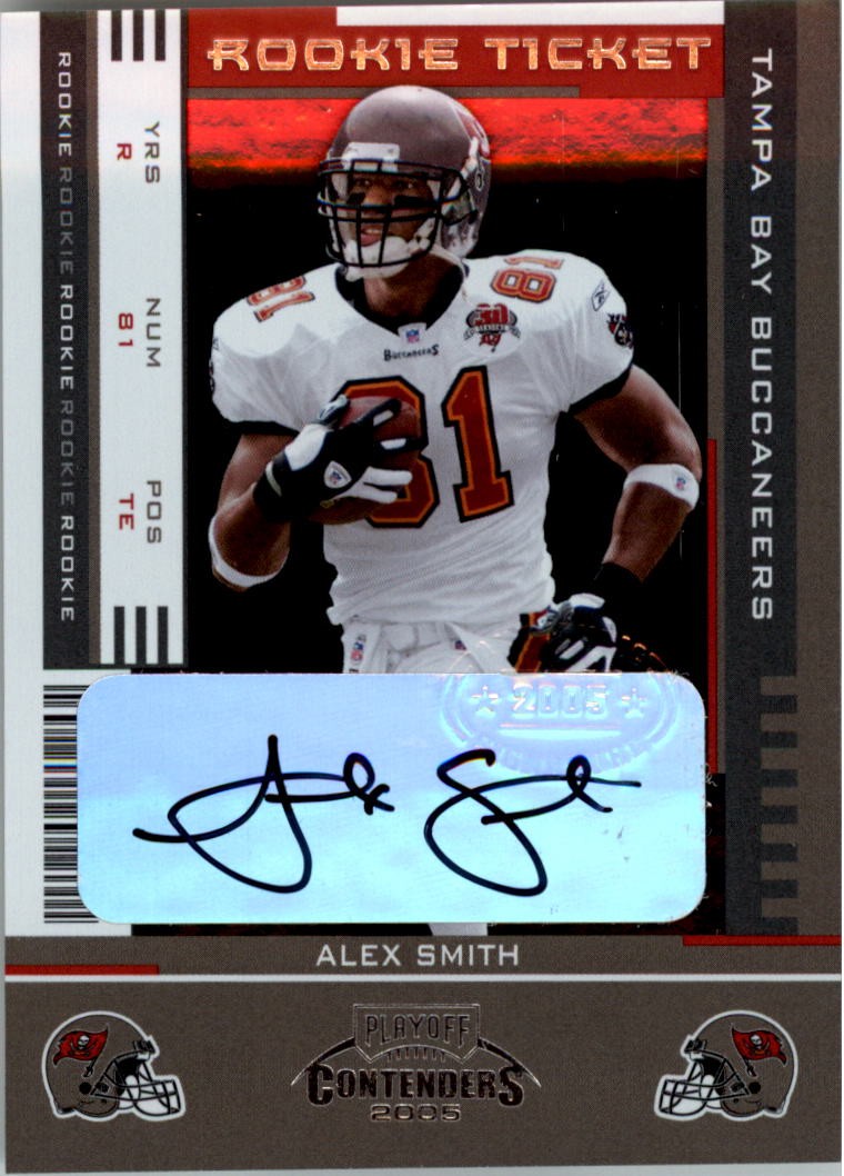 2005 Playoff Contenders #182 Alex Smith TE Auto RC FB