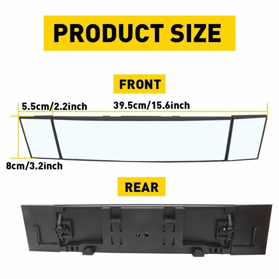 Wide Angle Rear View Car Universal Rear 300MM View Wide Angle Convex Clear Rearview Mirror ...