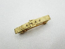Vintage 1950s FRENCH Goldtone Belt  Buckle Barrette- Small Decorative Hair Clip