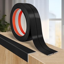 Black Wall Corner Protector, Peel  Stick Flexible Edge Guard Trim 1.6in x 10ft