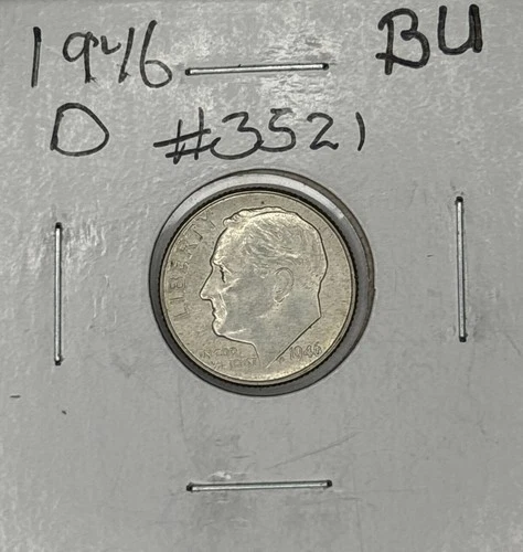 1946-D BU Roosevelt Dime, Item 3521