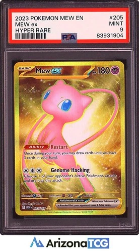 Pokemon 2023 Mew ex 205/165 Gold Hyper Rare Scarlet & Violet 151 PSA 9