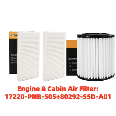 Engine Cabin Air Filter Kit for 2002-2006 Acura RSX  2003-2006 Honda CR-V
