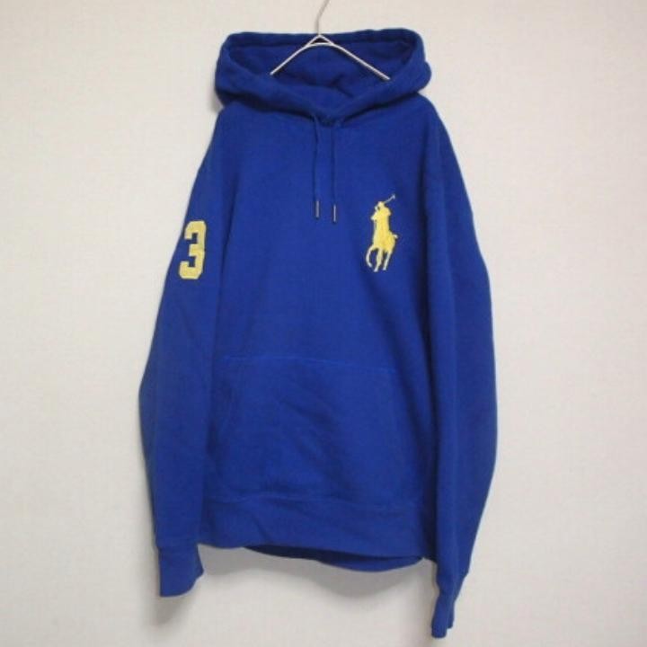 Polo Ralph Lauren Big Pony felpa con cappuccio ricamo a V uomo L pile caldo usata