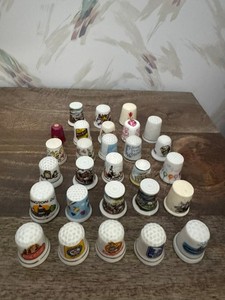 Lot RR - 28 Vintage Collector Porcelain Thimbles