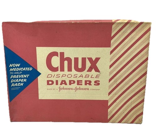 1955 NEW Sealed CHUX Disposable DIAPERS 36 Small Sz Babies Under 12lbs Medicated