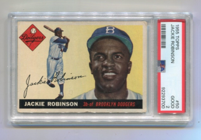1955 Topps - JACKIE ROBINSON - Card #50 - BROOKLYN DODGERS  PSA 2