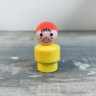 Vintage Fisher Price Boy 1976 Little People Yellow Plastic Orange Cap