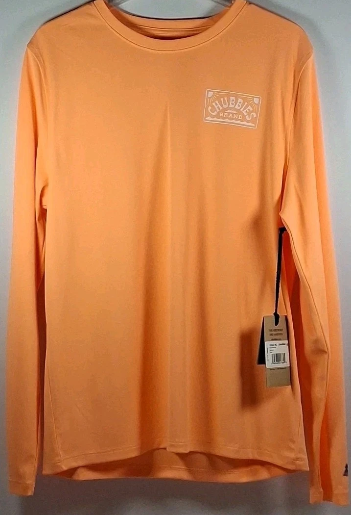 Chubbies Men's Small 631242-002 “The Dreamsicle” Sun Crew Long Sleeve, Orange