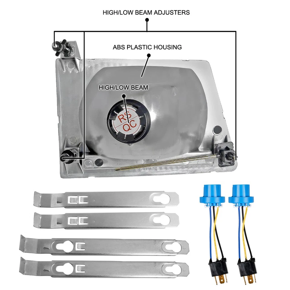 Clear Fits 1992-2006 Ford E150 E250 Econoline Headlights Lamps Left+Right 92-06 Foto 4 de 4