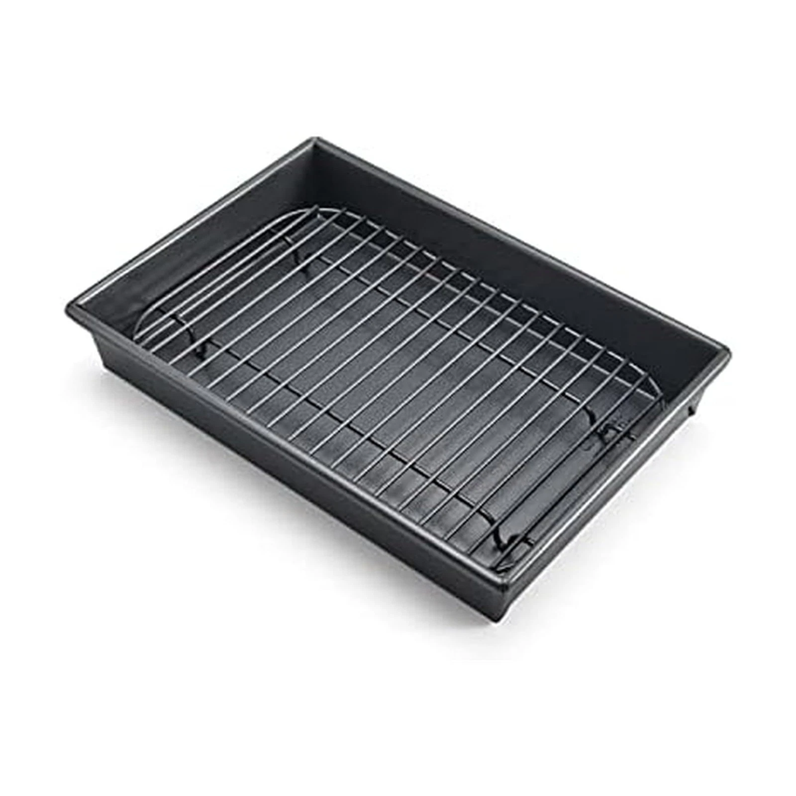 Petite Roast Pan Set with Rack, 10x7 inch Nonstick Toaster Oven Baking Pan, P...