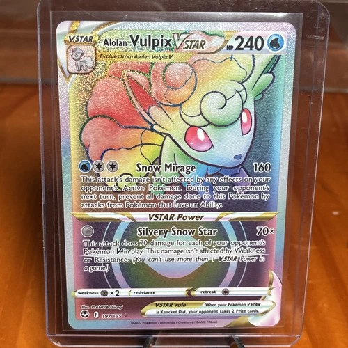 NM-Mint Alolan Vulpix VSTAR - 197/195 - Secret Rare Pokemon Silver Tempest