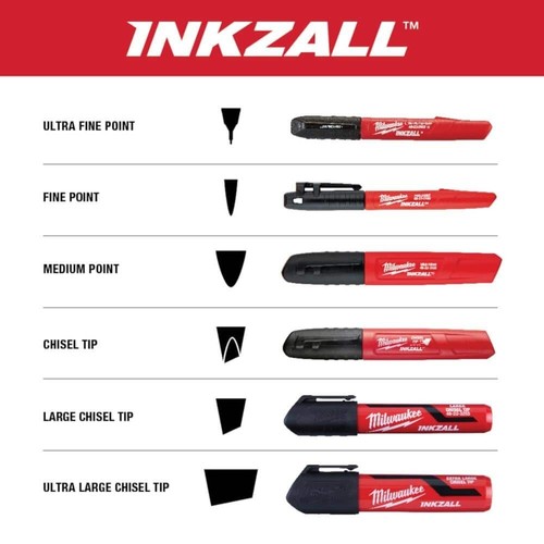 Milwaukee INKZALL Black Fine Point Jobsite Permanent Marker (12-Pack) for better - Picture 9 of 10