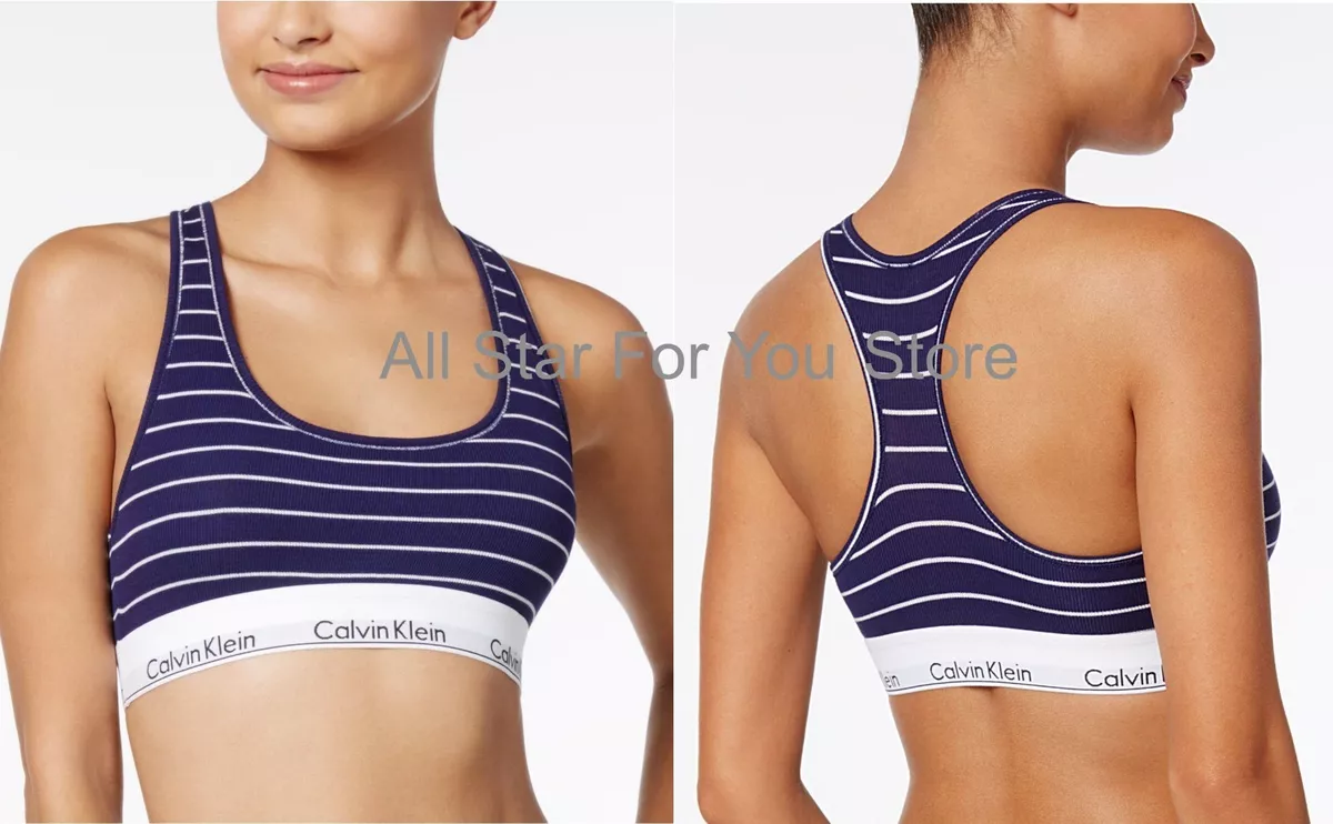 Calvin Klein Bralette Modern Cotton Ribbed Striped Bralette XS, S