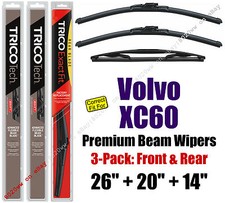 Wipers 3-Pack Premium Front Rear - fit 2012-2017 Volvo XC60 - 19260/200/14D