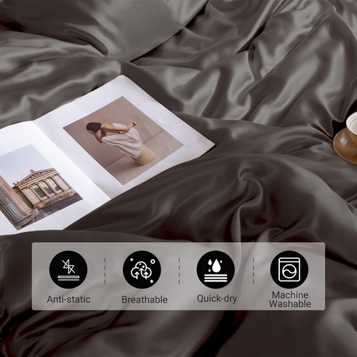 THXSILK Silk Sheet Set 4 Pcs, King Size Sheet Set, 22 Momme 7A+ Silk Sheets, ... - Picture 3 of 8