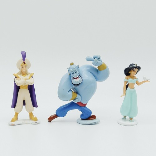 Lot of 3 PVC figures Aladdin (Aladin) - Aladdin Jasmin Genie - Applause Disney