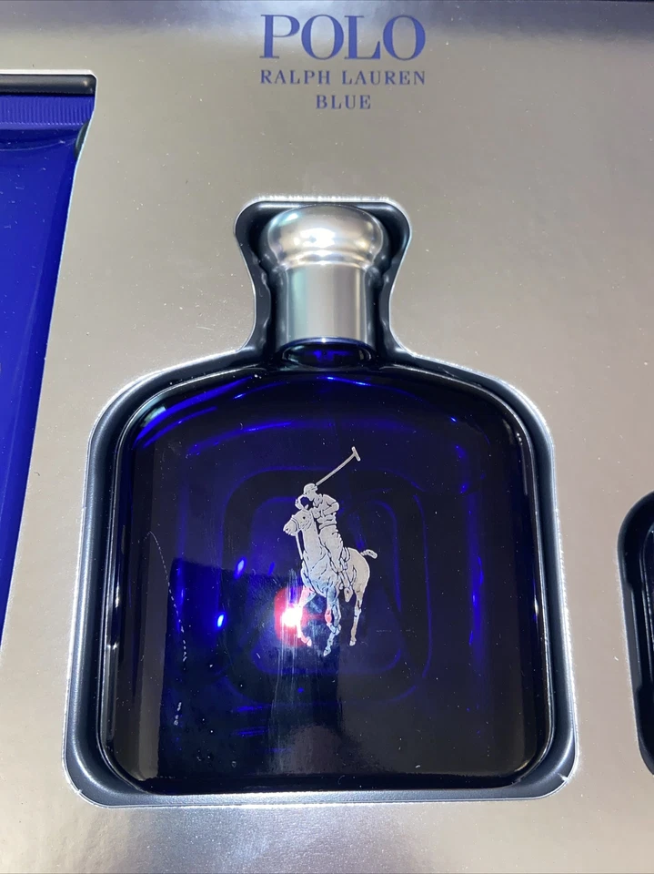 POLO BLUE Perfume 3 Piezas Set de Regalo para Hombres 4.2 OZ 1.35 OZ 3.4 OZ Nuevo Con Caja Foto 3 de 4