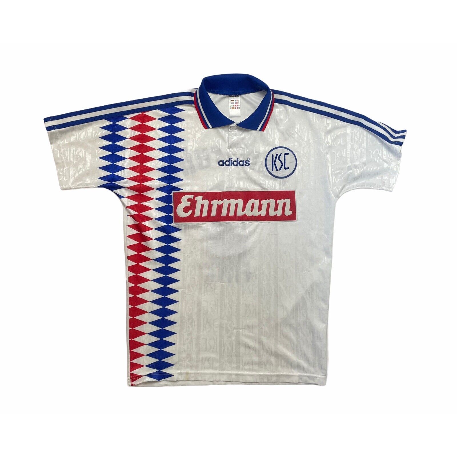 Vintage Karlsruher ( Ksc ) Home Football Jersey Original 1995/96 Fink #8 - S Super zyskowne akcje