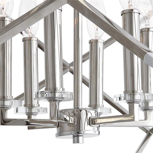 Uttermost Euclid 6-Light Steel and Crystal Cube Pendant Light in Nickel - Picture 4 of 8