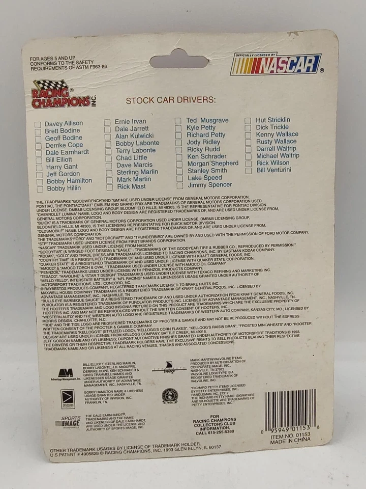 Racing Champions StockCar 1993 edition #25 Ken Schrader Die Cast Car T13 - Image 2 of 2