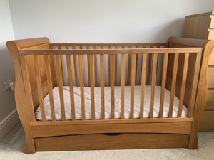 oak cot bed with drawer