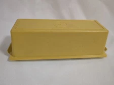 Vtg Tupperware Butter Dish Keeper 637-5 Harvest Gold w/ 636-1 Almond Base USA