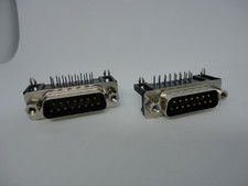 2Pcs Pack Lot DB15 DR15 15 Pin Socket Jack Ports DIP PCB Board Mounted Data Male