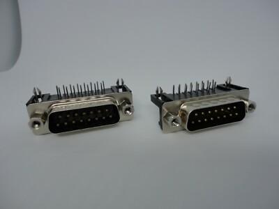 2Pcs Pack Lot DB15 DR15 15 Pin Socket Jack Ports DIP PCB Board Mounted Data Male