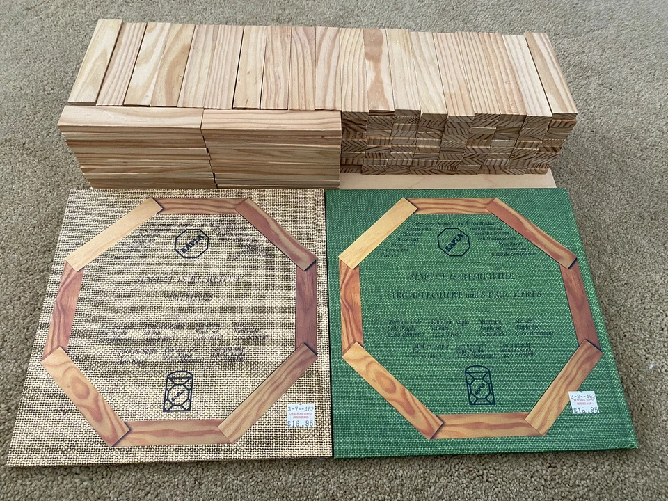 Over 200 Kapla Wood Blocks and 2 Kapla L’Art Design Books, Vintage Toy - Image 2 of 4