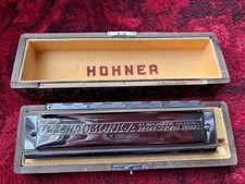 VINTAGE HOHNER CHROMONICA 64 PROFESSIONAL CHROMATIC HARMONICA WOODEN CASE