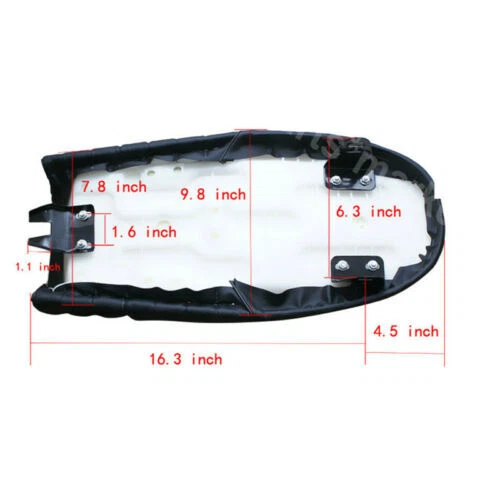 Asiento de sillín retro negro para motocicleta asiento plano Brat Café Racer para Honda Kawasaki Foto 2 de 4