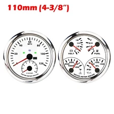 W PRO 110mm 2 Gauge Set GPS Speedometer Tachometer 120 MPH 4 IN 1 Multi-Function