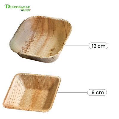 9/12 cm Quadratische Palmblatt Schüssel biologisch abbaubar Hochzeit Party Catering 25-1000 STCK.