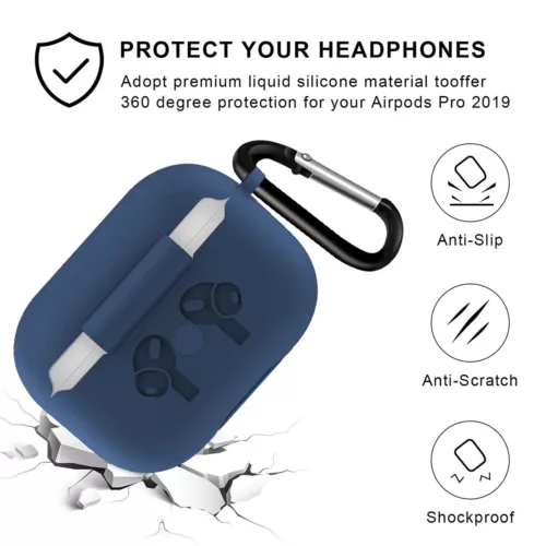Cubierta de revestimiento de silicona TPU a prueba de golpes con llavero/con correa para Apple Air Pod 1/2/3/4 - Imagen 1 de 19