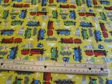 Yellow Riley Blake Thomas Train Engines/Windmills Fabrics Cotton Fabric BTY