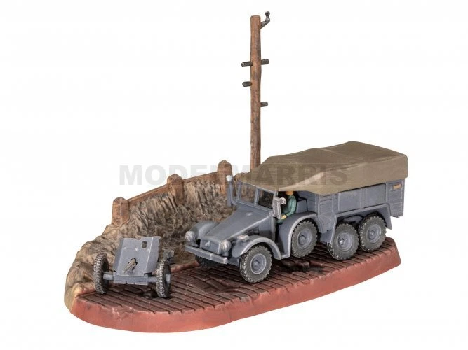 REVELL 03344 1/76 Krupp Protze KFZ 69 with 3,7cm PaK - Immagine 2 di 4