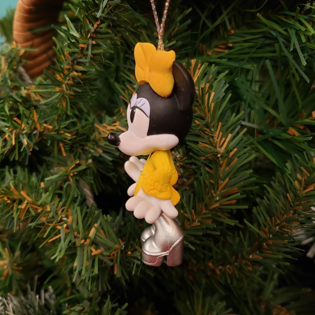 minnie mouse christmas tree dress Vintage Disney Figure Yellow Custom Xmas Ornament Toy tax free