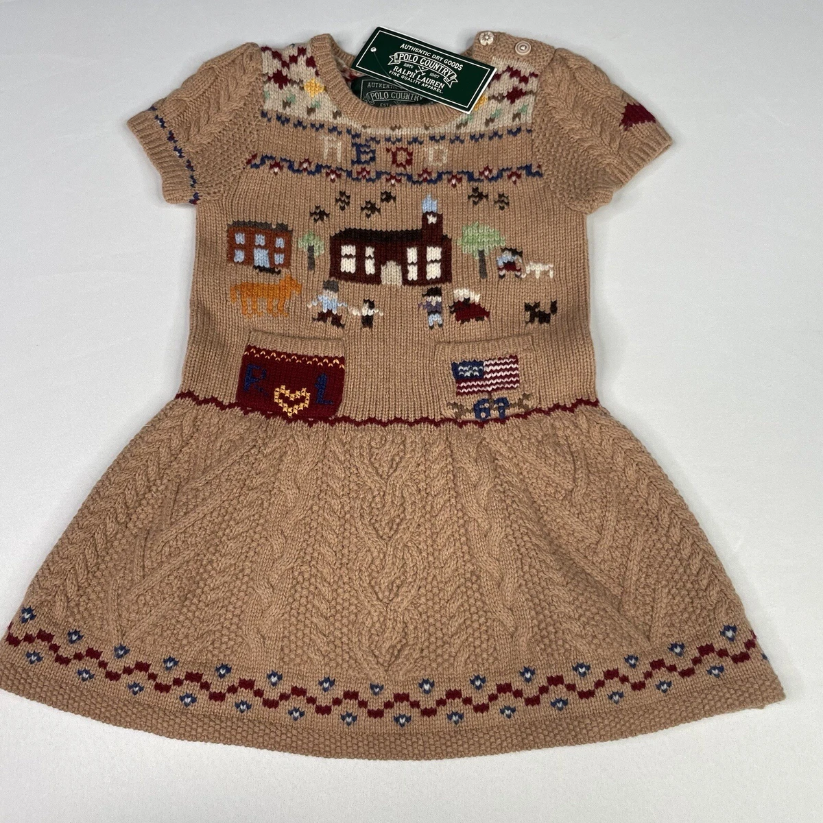 Ralph Lauren Kids Sampler intarsia-knit dress - Neutrals