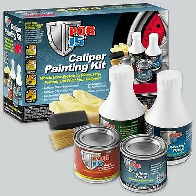 POR15 Red Caliper Paint Kit Clean Prep Rust Protect Drum Brake