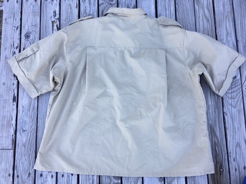 Boy Scouts of America Uniform Shirt Ladies 46/48 Beige Embroidered Logo USA Flag - Picture 9 of 12