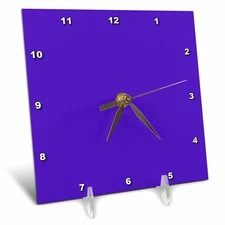 3dRose LLC Desk Clock, 6 by 6-Inch, Purple 6x6 Desk Clock