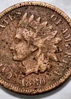 1880 Indian Head One Cent Penny 1C US Coin F #12214