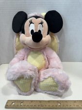 Disney Store Minnie Mouse Easter Bunny Plush Pink Yellow Stuffed Animal Toy 14