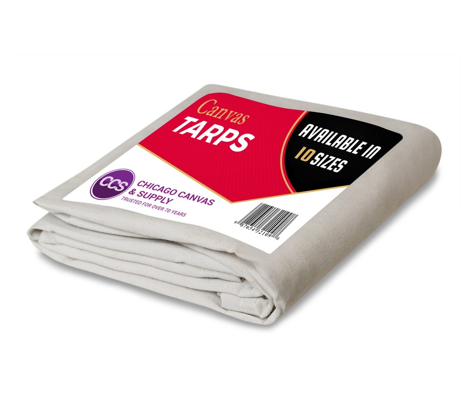 Chicago Canvas & Supply 16 Oz Heavy Duty Gold Canvas Tarp - 7x9 Feet - Water Resistant