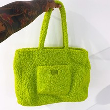 Ugg Bright Green Sherpa Fluff Tote With Dust Bag / Oversized Travel Beach Bag