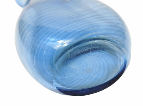 Blown Art Glass Vase Blue Swirl Artisan Andrew Weill Manchester Hot Glass - Picture 10 of 11