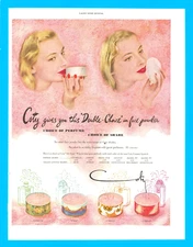 1949 Coty face powder vintage print ad makeup cosmetics beauty lipstick