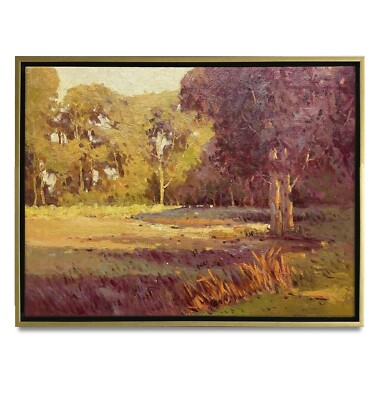 Hungryartist -Original Oil Painting of Autumn Forest  on Canvas 12x16 Framed