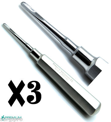 3× Dental Elevator Straight Root Tip 4mm Surgical Extraction Instruments
